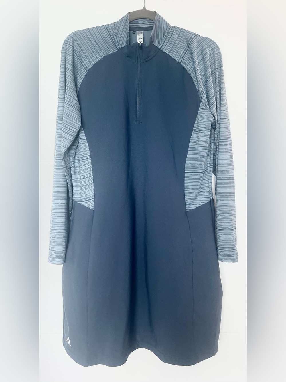 adidas Ultimate365 Golf Dress L Preloved Ink Blue Long Sleeve Half Zip IP4302